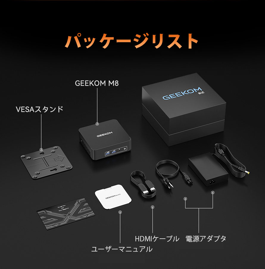 GEEKOM BIZ M8 ミニPC AMD Ryzen R7-8745HS
