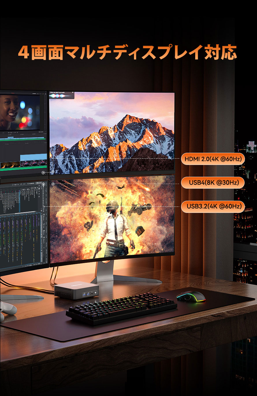 GEEKOM BIZ M8 ミニPC AMD Ryzen R7-8745HS