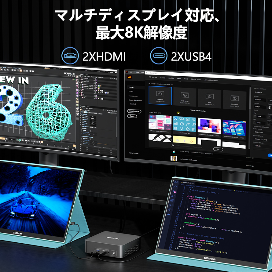 GEEKOM BIZ X13 ミニPC 第13世代 Intel® Core™ i9-13900HK
